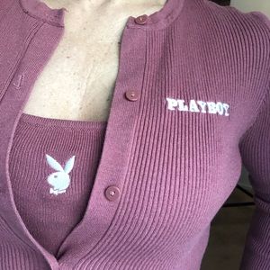 SOLD! SOLD! PLAYBOY discontinued Set semi crop w/Matching Sweater PRICE FIRM